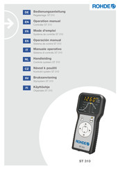 Rohde ST 310 Mode D'emploi