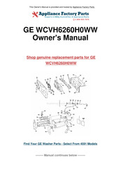 GE WCVH6260H0WW Manuel D'utilisation Et D'installation