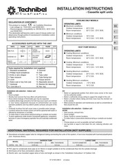 Technibel Climatisation CAF94 Instructions D'installation