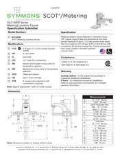 Symmons SCOT/Metering SLC-6000 Série Manuel D'installation