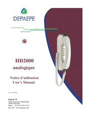 Depaepe HD 2000 Notice D'utilisation