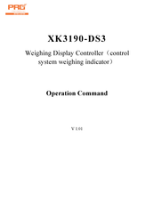 Yaohua Weighing System XK3190-DS3 Mode D'emploi