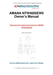 Amana NTW4605EW0 Guide D'utilisation Et D'entretien