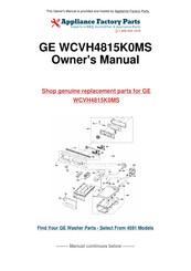 GE WCVH4815K0MS Manuel D'utilisation Et D'installation