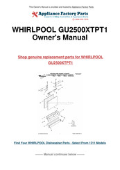 Whirlpool GU2500XTPT1 Guide D'utilisation Et D'entretien