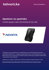 Adata AHD330-5TU31-CBK Guide De Mise En Route Rapide