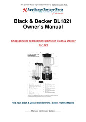 Black & Decker FusionBlade BL1800 Série Manuel D'utilisation Et D'entretien