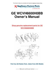 GE WCVH6600H0BB Manuel D'utilisation Et D'installation