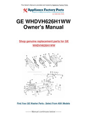 GE WHDVH626H1WW Manuel D'utilisation Et D'installation