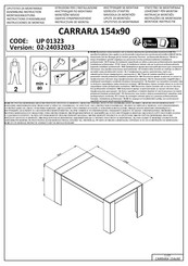 Dedeman CARRARA 154x90 UP 01323 Instructions D'assemblage