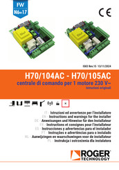 Roger Technology H70/105AC Instructions Et Consignes Pour L'installateur