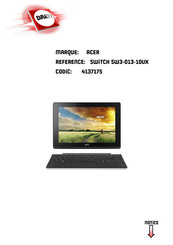 Acer SW3-013-10UX Manuel D'utilisation