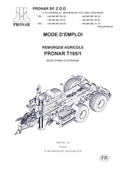 PRONAR T185/1 Mode D'emploi