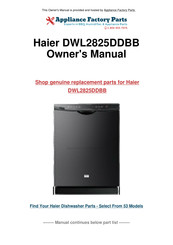 Haier DWL2825DDBB Installation