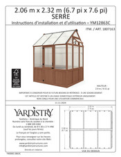 Yardistry YM12863C Instructions D'installation Et D'utilisation