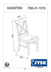 Jysk HADSTEN 708-21-1015 Mode D'emploi