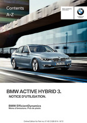 BMW ACTIVE HYBRID 3 2013 Notice D'utilisation