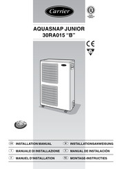 Carrier Aqusnp Junior 30A015 B Manuel D'installation