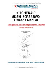 KitchenAid 5KSM150PSABW0 Mode D'emploi