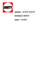 ARTHUR MARTIN AR8290C Mode D'emploi