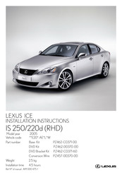 Lexus PZ457-00370-00 Instructions D'installation