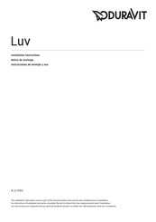 DURAVIT Luv LU 9763 Notice De Montage