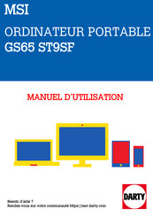 MSI GS65 ST9SF Manuel D'utilisation