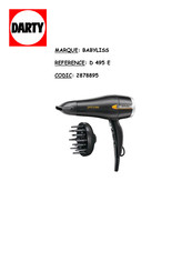 BaByliss PARIS pro 2200 Mode D'emploi