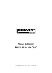 Power lighting PAR SLIM 18x10W QUAD Manuel D'utilisation