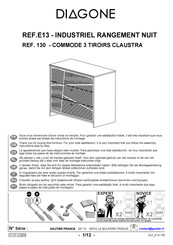 Diagone INDUSTRIEL RANGEMENT NUIT E13 130 Instructions De Montage