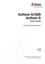 Struers Axitom-5/400 Mode D'emploi