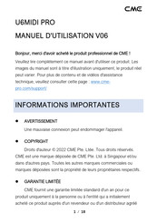 CMC U6MIDI PRO Manuel D'utilisation