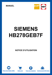 Siemens HB 78GE 7F Serie Manuel D'utilisation Et Notice D'installation