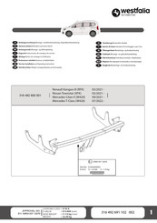 Westfalia Automotive 316 492 600 001 Instructions De Montage