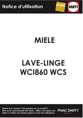 Miele WCI860 WCS Mode D'emploi