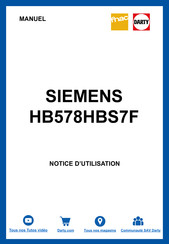 Siemens HB578HBS7F Manuel D'utilisation Et Notice D'installation