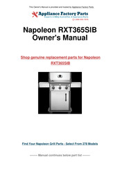 Napoleon RXT365-1 Mode D'emploi