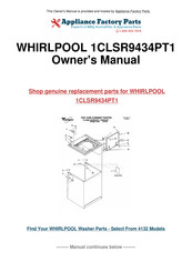 Whirlpool 1CLSR9434PT1 Instructions D'utilisation