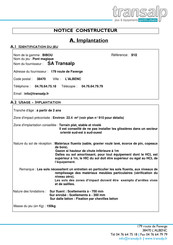 Transalp BIBOU 910 Notice Constructeur