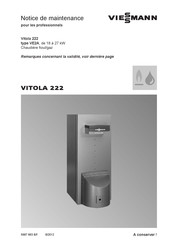 Viessmann VITOLA 222 Notice De Maintenance