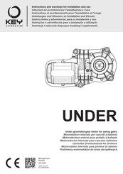 Key Automation UNDER UND24E Instructions Et Avertissements Pour L'installation Et L'usage