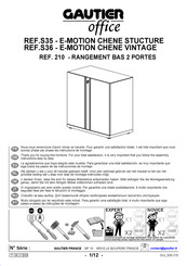 Gautier Office E-MOTION 210 Instructions De Montage