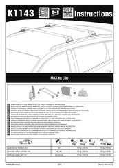 Yakima K1143 Manuel D'instructions