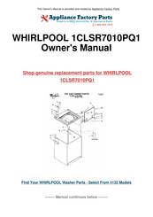 Whirlpool 1CLSR7010PQ1 Instructions D'utilisation