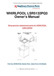 Whirlpool LSR5132PQ3 Instructions D'utilisation