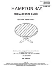 HAMPTON BAY 1003 533 239 Guide D'utilisation Et D'entretien