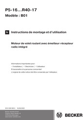 Becker P5-16-B01 Instructions De Montage Et D'utilisation