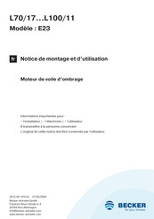 Becker L80-11 Notice De Montage Et D'utilisation