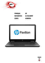 HP Pavilion 15-AU108NF Manuel De L'utilisateur