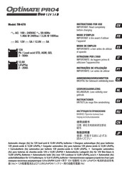 TecMate Optimate pro 4 TM-670 Mode D'emploi